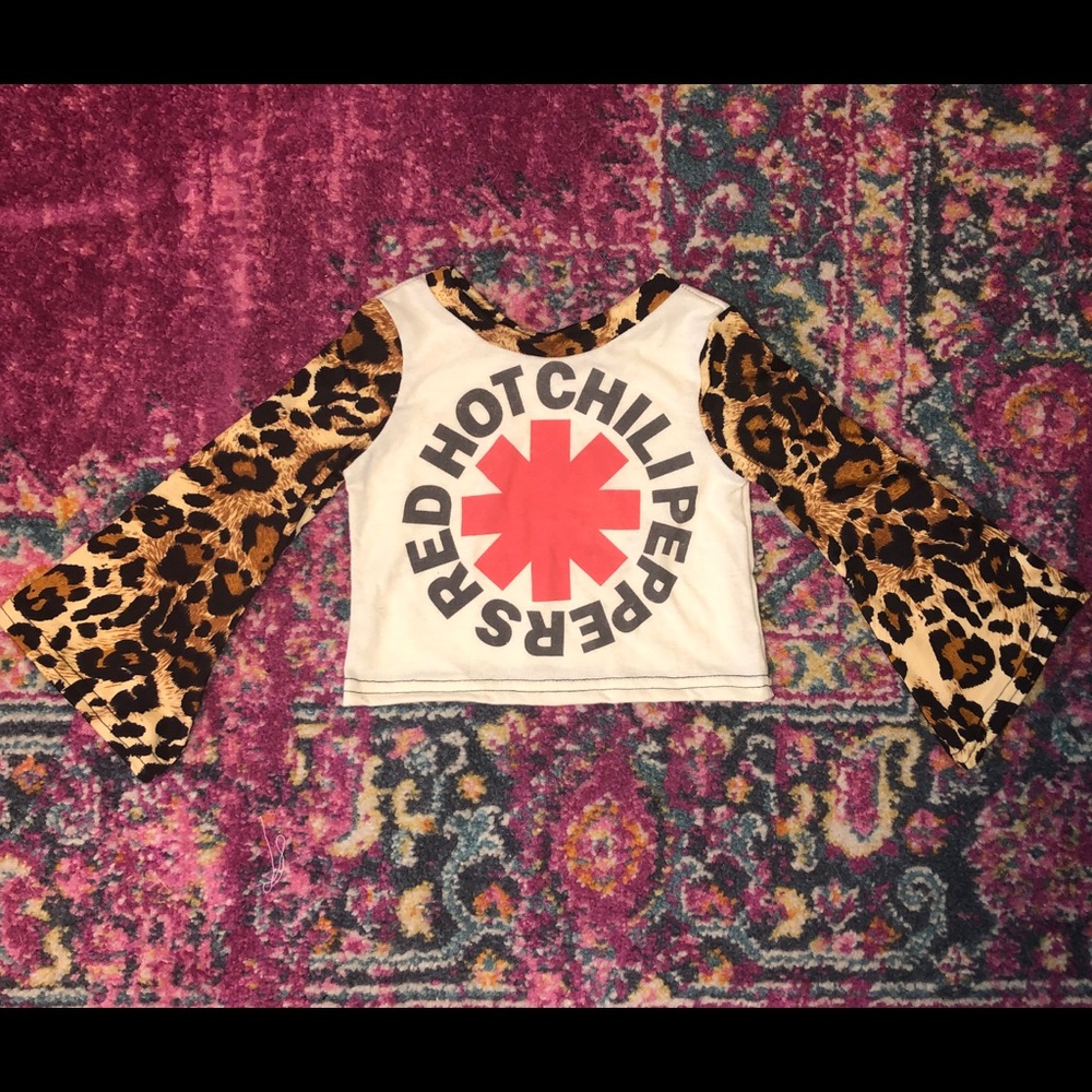 Red Hot Chile Peppers Leppard Bell Sleeve Crop Top - Picture 1 of 1